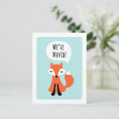 Schattige fox We hebben de adreswijziging verplaat Aankondigingskaart (Staand voorkant)