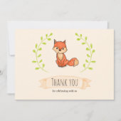 Schattige Fox Woodland Baby shower Dank u Bedankkaart (Voorkant)