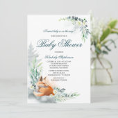 Schattige Fox Woodland Spring Baby shower Kaart (Staand voorkant)