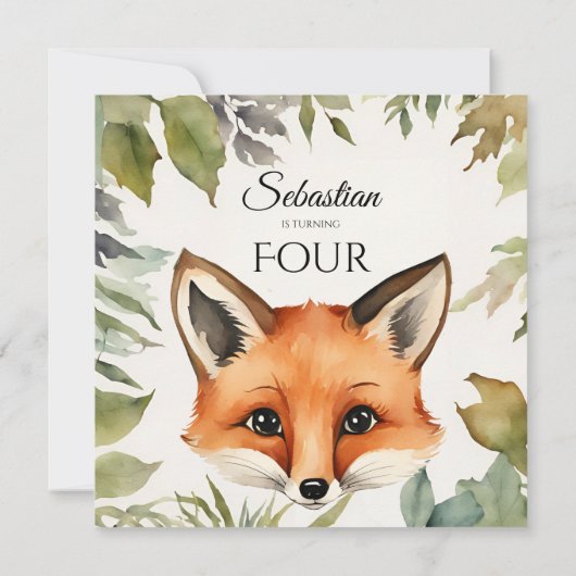 Schattige Fox Woodland verjaardagsfeestje Kaart (Achterkant)