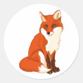 Schattige Fox Zittende Stickers (Voorkant)