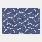 Schattige Foxes Collectie in blauw en roze Inpakpapier Vel (Voorkant)