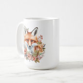 schattige foxliefhebbers voegen monogram toe koffiemok (Voorkant links)