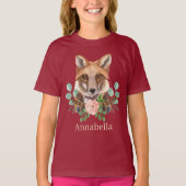 schattige foxliefhebbers voegen naam toe t-shirt (Voorkant)