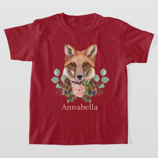 schattige foxliefhebbers voegen naam toe t-shirt (Laagn)