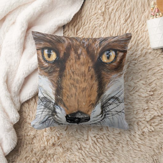 Schattige Foxportret Aquarel Kussen (Deken)