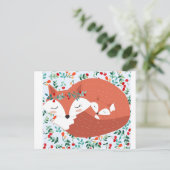 schattige foxwolf en haar baby briefkaart (Staand voorkant)