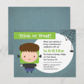 Schattige Frankenstein Jongen Kinderen Halloween F Kaart (Voorkant / Achterkant)