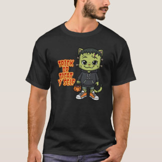 Schattige Frankenstein Kattenmonster – Kawaii Spoo T-shirt