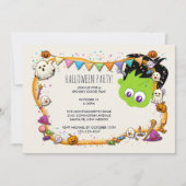 Schattige Frankenstein Monster & Halloween Lijst P Kaart (Voorkant)