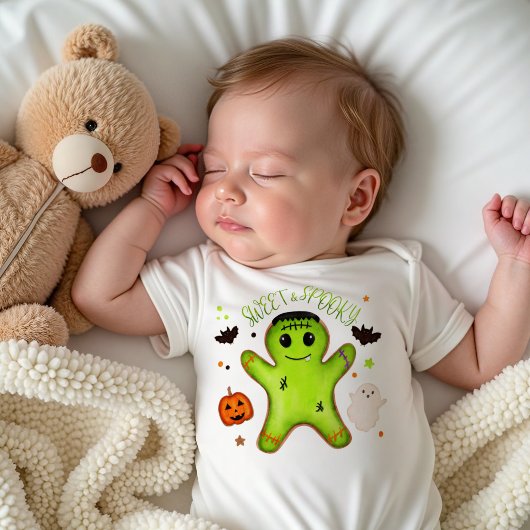 Schattige Frankenstein peperkoek man Halloween Romper