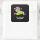 Schattige Frankenstein Unicorn Business Vierkante Sticker (Tas)