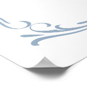 Schattige Frans Blauw  Lijst Baby shower Welkom Poster (Hoek)