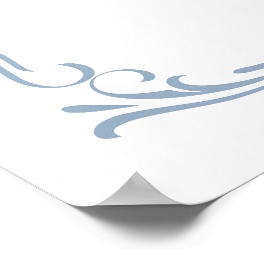 Schattige Frans Blauw  Lijst Baby shower Welkom Poster (Hoek)