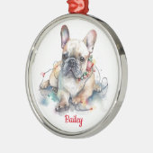 Schattige frans buldog kerstornament metalen ornament (Links)