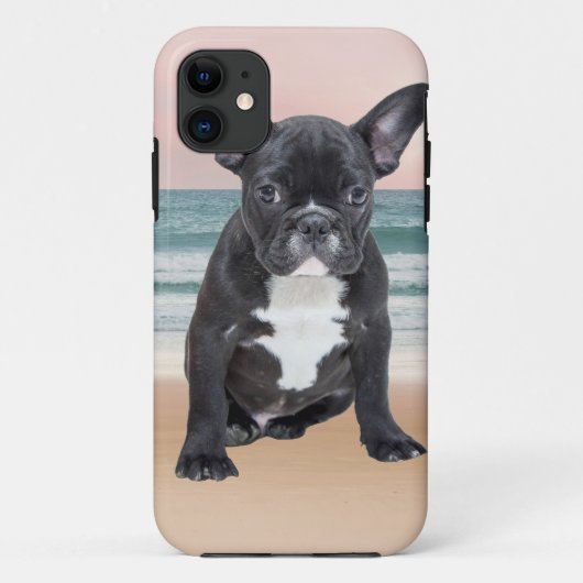 Schattige Frans Bulldog Beach Zonnewater Case-Mate iPhone Case (Achterkant)