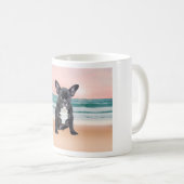 Schattige Frans Bulldog Beach Zonnewater Koffiemok (Voorkant rechts)