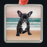 Schattige Frans Bulldog Beach Zonnewater Metalen Ornament<br><div class="desc">Schattige Frans Bulldog Beach Zonnewater</div>