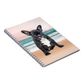 Schattige Frans Bulldog Beach Zonnewater Notitieboek (Rechterzijde)