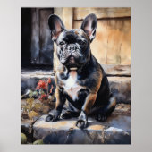 Schattige Frans Bulldog Dog Art Print Poster (Voorkant)