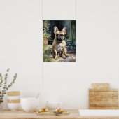 Schattige Frans Bulldog Dog Art Print Poster (Keuken)