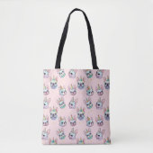 Schattige Frans Bulldog eenhoorn pastelpatroon Tote Bag (Voorkant)