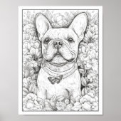 Schattige Frans Bulldog hond Kleurend Poster (Voorkant)