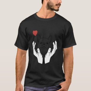 Schattige Frans Bulldog hond Pet Love Hart Puppy F T-shirt