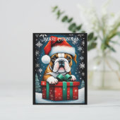 Schattige Frans Bulldog kerstcadeau Briefkaart (Staand voorkant)