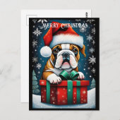 Schattige Frans Bulldog kerstcadeau Briefkaart (Voorkant / Achterkant)