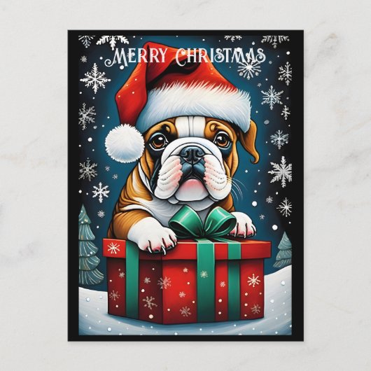 Schattige Frans Bulldog kerstcadeau Briefkaart (Voorkant)