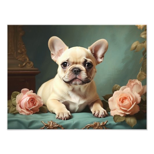  Schattige Frans Bulldog Portret Puppy Dog Foto Afdruk (Voorkant)