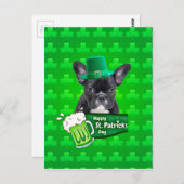 Schattige Frans Bulldog Puppy Pet St. Patrick Day Briefkaart (Voorkant / Achterkant)