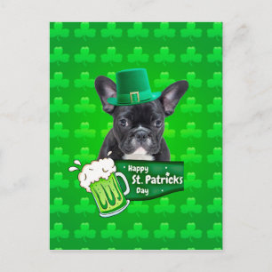 Schattige Frans Bulldog Puppy Pet St. Patrick Day Briefkaart