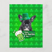 Schattige Frans Bulldog Puppy Pet St. Patrick Day Briefkaart (Voorkant)