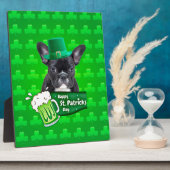 Schattige Frans Bulldog Puppy Pet St. Patrick Day Fotoplaat (Zijkant)