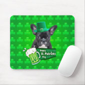 Schattige Frans Bulldog Puppy Pet St. Patrick Day Muismat (Met muis)