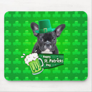 Schattige Frans Bulldog Puppy Pet St. Patrick Day Muismat