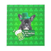 Schattige Frans Bulldog Puppy Pet St. Patrick Day Notitieblok (Voorkant)