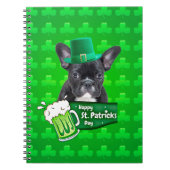 Schattige Frans Bulldog Puppy Pet St. Patrick Day Notitieboek (Voorkant)