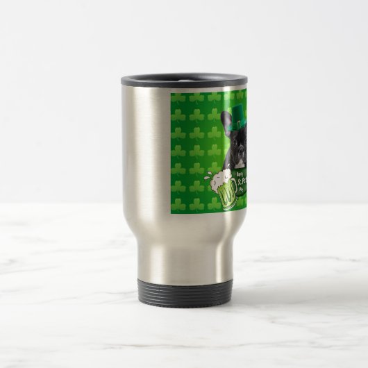 Schattige Frans Bulldog Puppy Pet St. Patrick Day Reisbeker (Center)