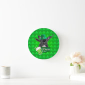 Schattige Frans Bulldog Puppy Pet St. Patrick Day Ronde Klok (Huis)