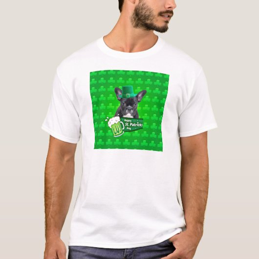 Schattige Frans Bulldog Puppy Pet St. Patrick Day T-shirt (Voorkant)