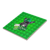 Schattige Frans Bulldog Puppy Pet St. Patrick Day Tegeltje (Zijkant)