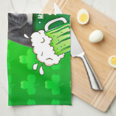 Schattige Frans Bulldog Puppy Pet St. Patrick Day Theedoek (Quarter Fold)