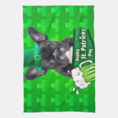 Schattige Frans Bulldog Puppy Pet St. Patrick Day Theedoek (Verticaal)