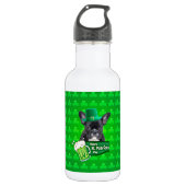 Schattige Frans Bulldog Puppy Pet St. Patrick Day Waterfles (Voorkant)