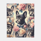 Schattige Frans Bulldog schilderij Fleece Deken (Voorkant)