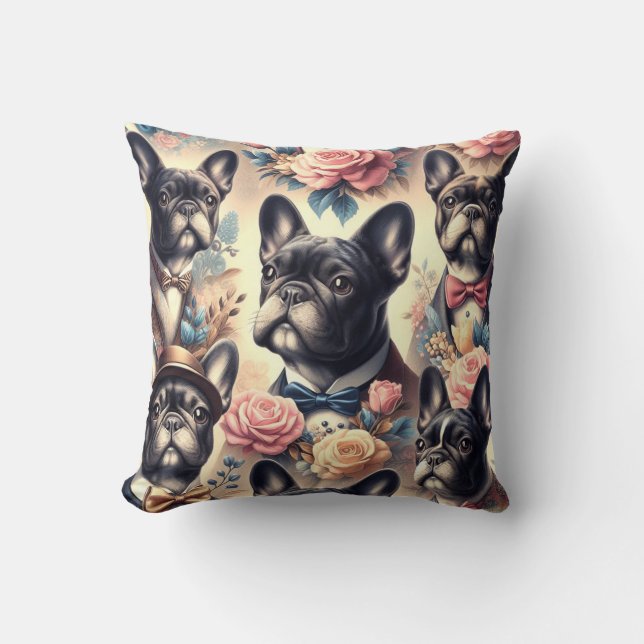 Schattige  Frans Bulldog schilderij Kussen (Voorkant)