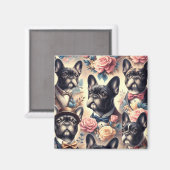 Schattige Frans Bulldog schilderij Magneet (Voorkant / Achterkant)